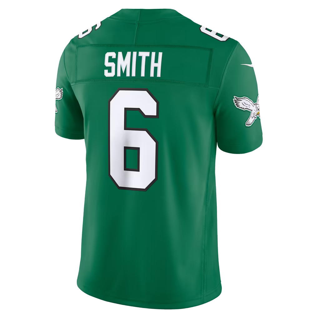 Men's Philadelphia Eagles DeVonta Smith Kelly Green Alternate Vapor F.U.S.E. Stitched Limited Jersey