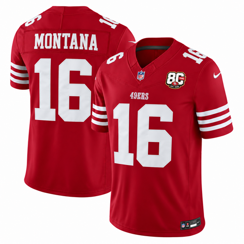 Men's Joe Montana #16 San Francisco 49ers Team Vapor F.U.S.E. Stitched Limited Jersey