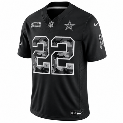 Men's Emmitt Smith #22 Dallas Cowboys Black Salute to Service Stitched Limited Jersey
