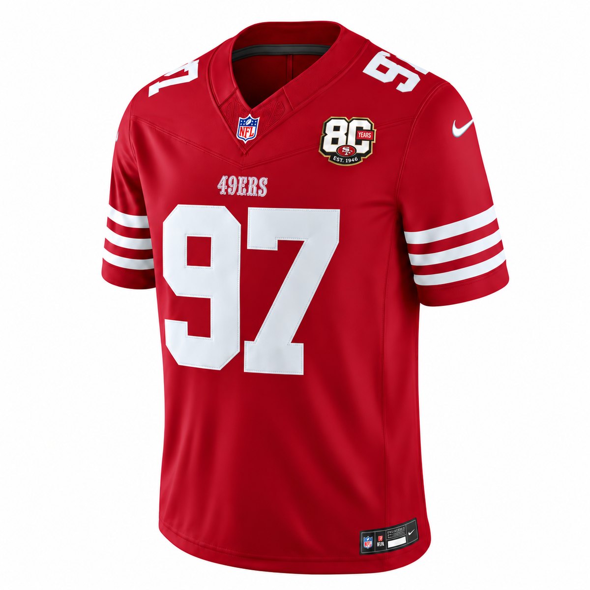 Men's Nick Bosa #97 San Francisco 49ers Team Vapor F.U.S.E. Stitched Limited Jersey