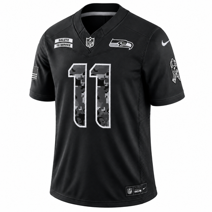 Men’s Jaxon Smith-Njigba #11 Seattle Seahawks 2026 Salute to Service Stitched Limited Jersey – Black