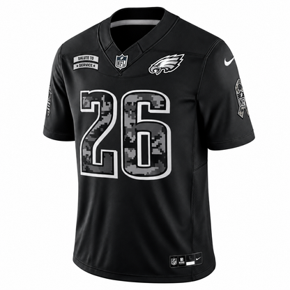 Men’s Saquon Barkley #26 Philadelphia Eagles Salute to Service Football Fan Jersey – Black