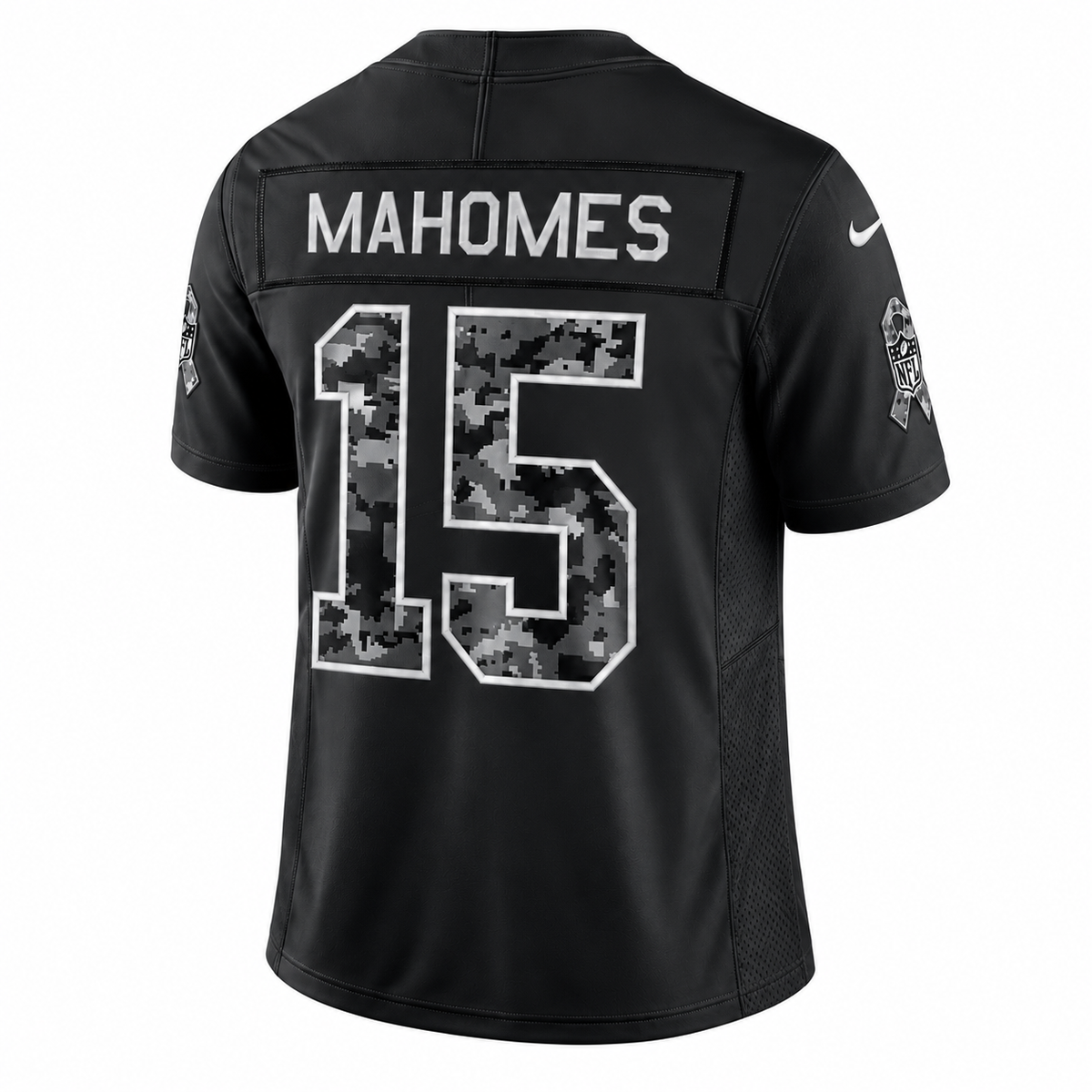 Men's Patrick Mahomes #15 Kansas City Chiefs Black Salute to Service Stitched Limited Jersey