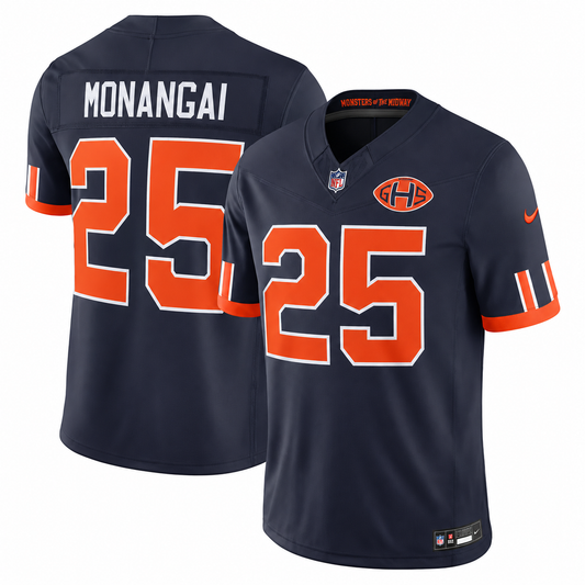Men's Kyle Monangai #25 Navy Chicago Bears 2026 Rivalries Collection Stitched Limited Football Jersey