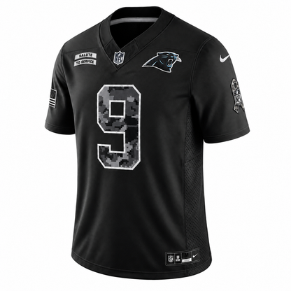 Men’s Bryce Young #9 Carolina Panthers 2026 Salute to Service Stitched Limited Jersey – Black