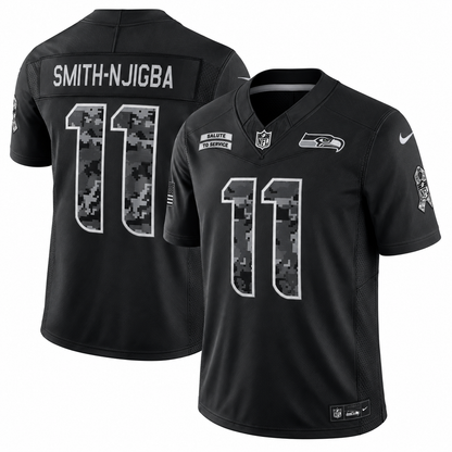 Men’s Jaxon Smith-Njigba #11 Seattle Seahawks 2026 Salute to Service Stitched Limited Jersey – Black