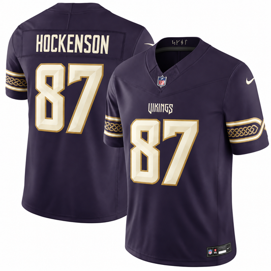 Men’s T.J. Hockenson #87 Minnesota Vikings Purple Rivalries Collection Stitched Limited Jersey