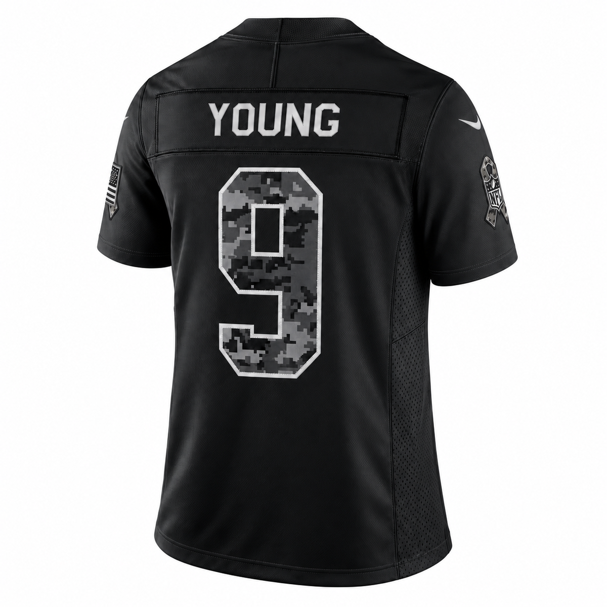 Men’s Bryce Young #9 Carolina Panthers 2026 Salute to Service Stitched Limited Jersey – Black
