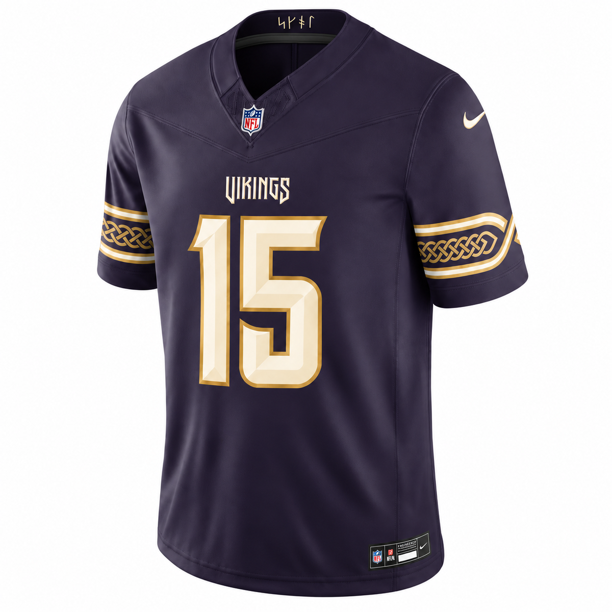 Men’s Dallas Turner #15 Minnesota Vikings Purple Rivalries Collection Stitched Limited Jersey