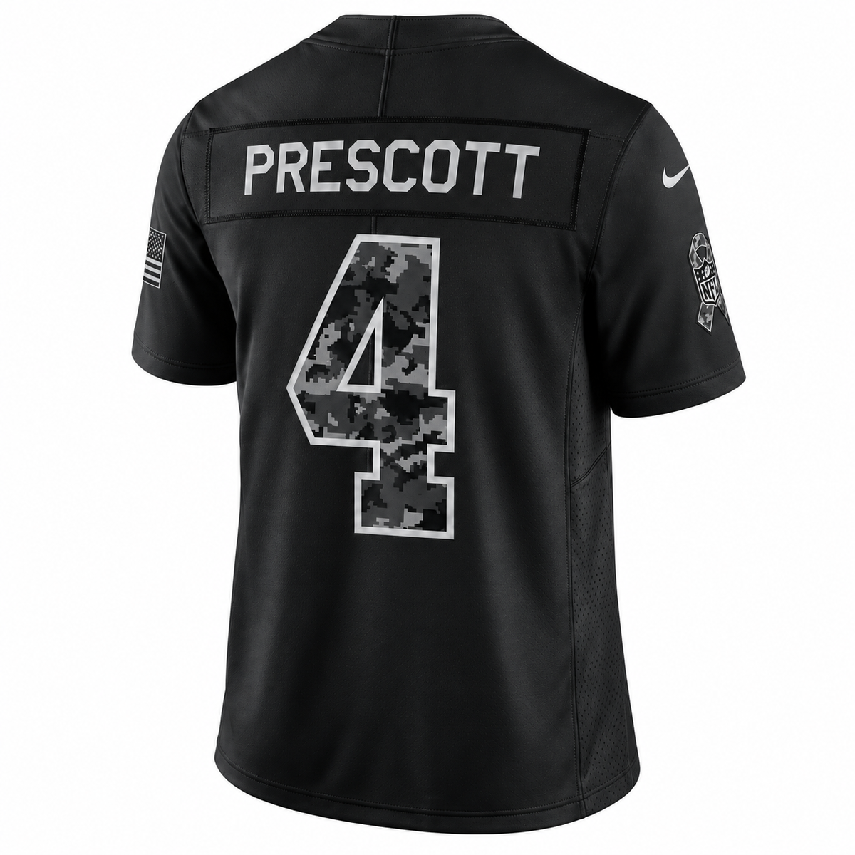 Men’s Dak Prescott #4 Dallas Cowboys Black Salute to Service Stitched Limited Jersey