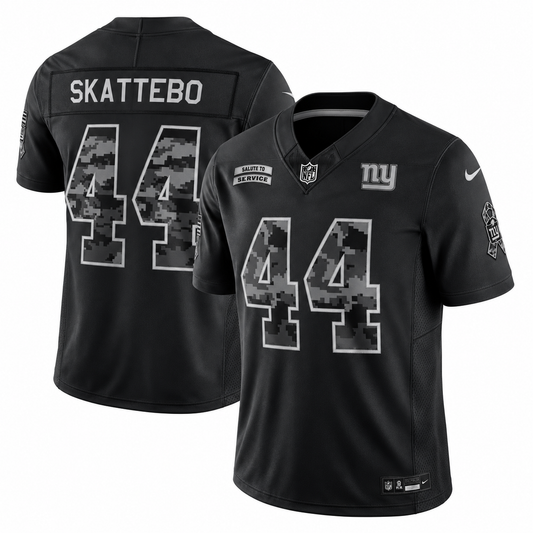 Men’s Cam Skattebo #44 New York Giants Salute to Service Football Fan Jersey – Black
