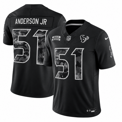 Men’s Will Anderson Jr. #51 Houston Texans 2026 Salute to Service Stitched Limited Jersey – Black