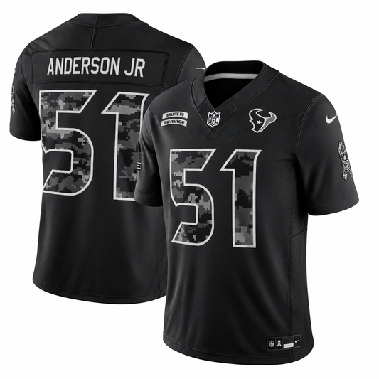 Men’s Will Anderson Jr. #51 Houston Texans 2026 Salute to Service Stitched Limited Jersey – Black