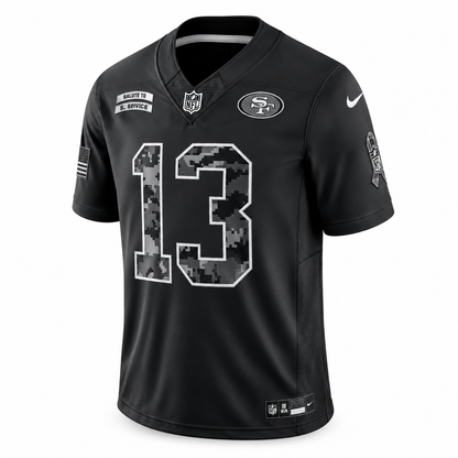 Men’s Brock Purdy #13 San Francisco 49ers 2026 Salute to Service Stitched Limited Jersey – Black