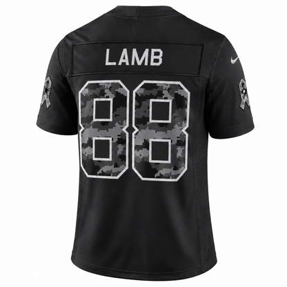 Men's CeeDee Lamb #88 Dallas Cowboys Black Salute to Service Stitched Limited Jersey