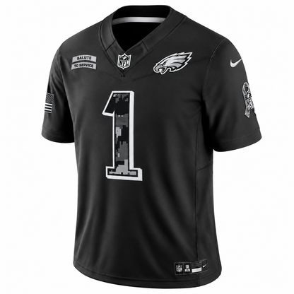 Men’s Jalen Hurts #1 Philadelphia Eagles Salute to Service Football Fan Jersey – Black