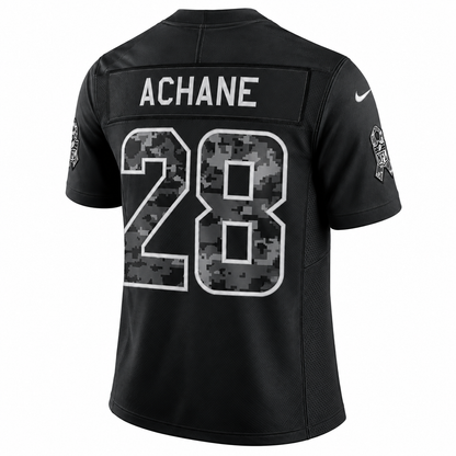 Men’s De’Von Achane #28 Miami Dolphins 2026 Salute to Service Stitched Limited Jersey – Black