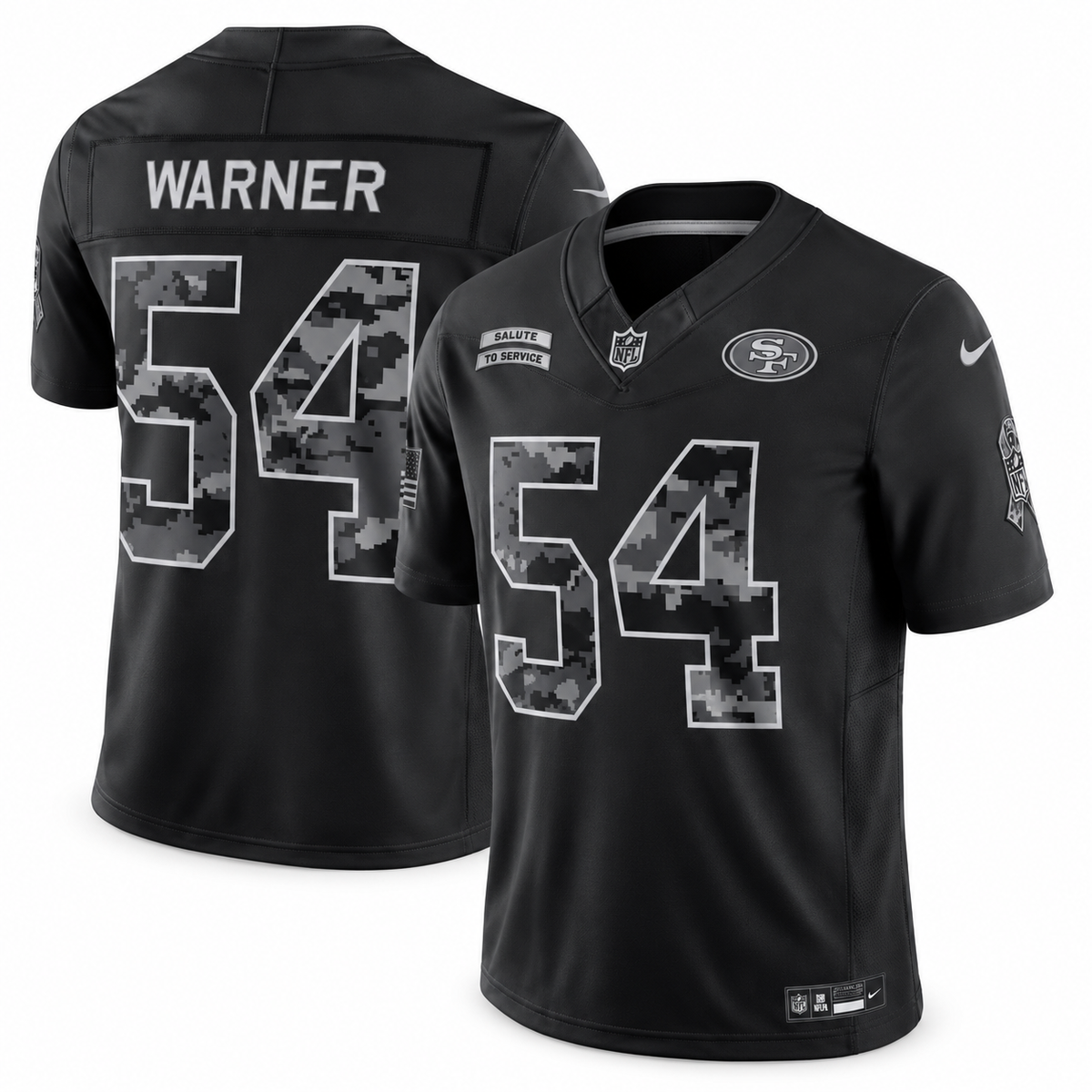 Men’s Fred Warner #54 San Francisco 49ers 2026 Salute to Service Stitched Limited Jersey – Black