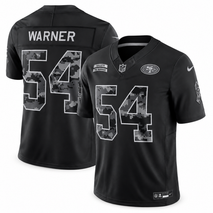 Men’s Fred Warner #54 San Francisco 49ers 2026 Salute to Service Stitched Limited Jersey – Black