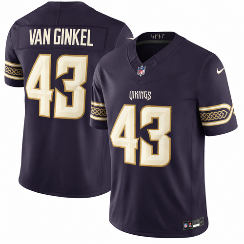 Men’s Andrew Van Ginkel #43 Minnesota Vikings Purple Rivalries Collection Stitched Limited Jersey
