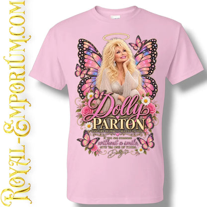 “Butterfly Wings & Golden Light” Dolly Parton Memorial Tee - Pink