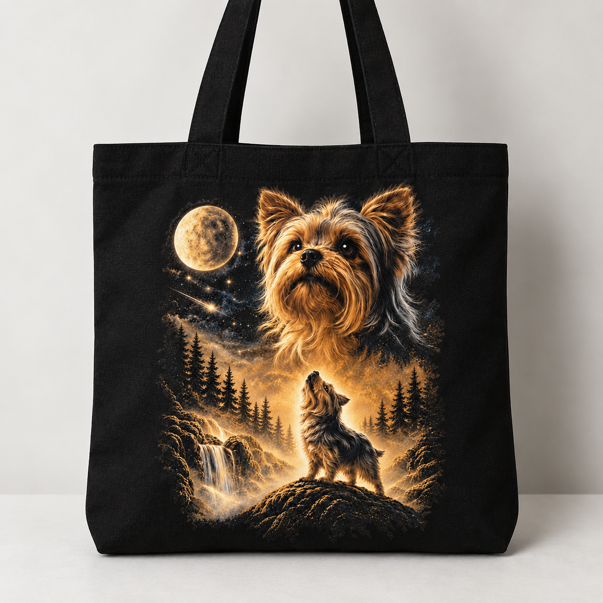 Yorkie Under the Moon Graphic - Yorkshire Terrier Gift