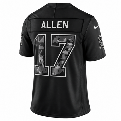 Men’s Josh Allen #17 Buffalo Bills 2026 Salute to Service Stitched Limited Jersey – Black