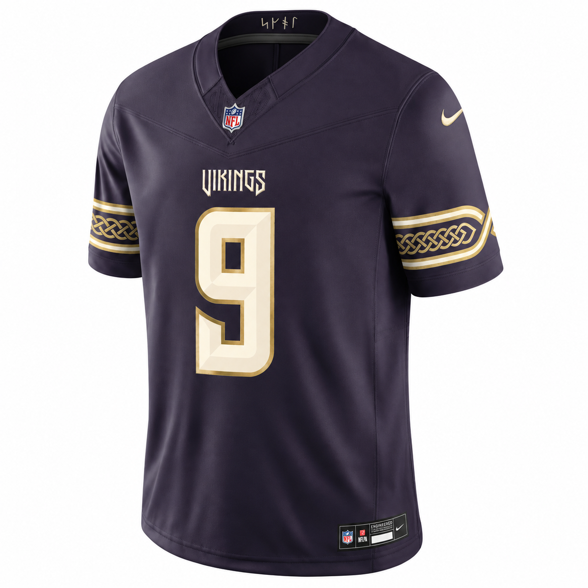 Men’s J.J. McCarthy #9 Minnesota Vikings Purple Rivalries Collection Stitched Limited Jersey