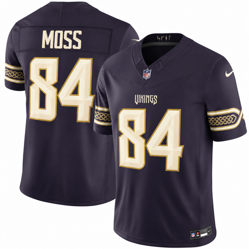 Men’s Randy Moss #84 Minnesota Vikings Purple Rivalries Collection Stitched Limited Jersey