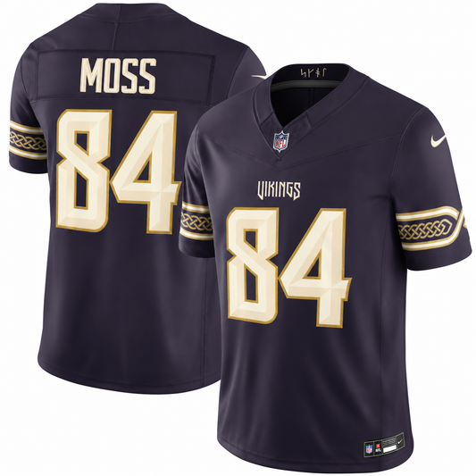 Men’s Randy Moss #84 Minnesota Vikings Purple Rivalries Collection Stitched Limited Jersey