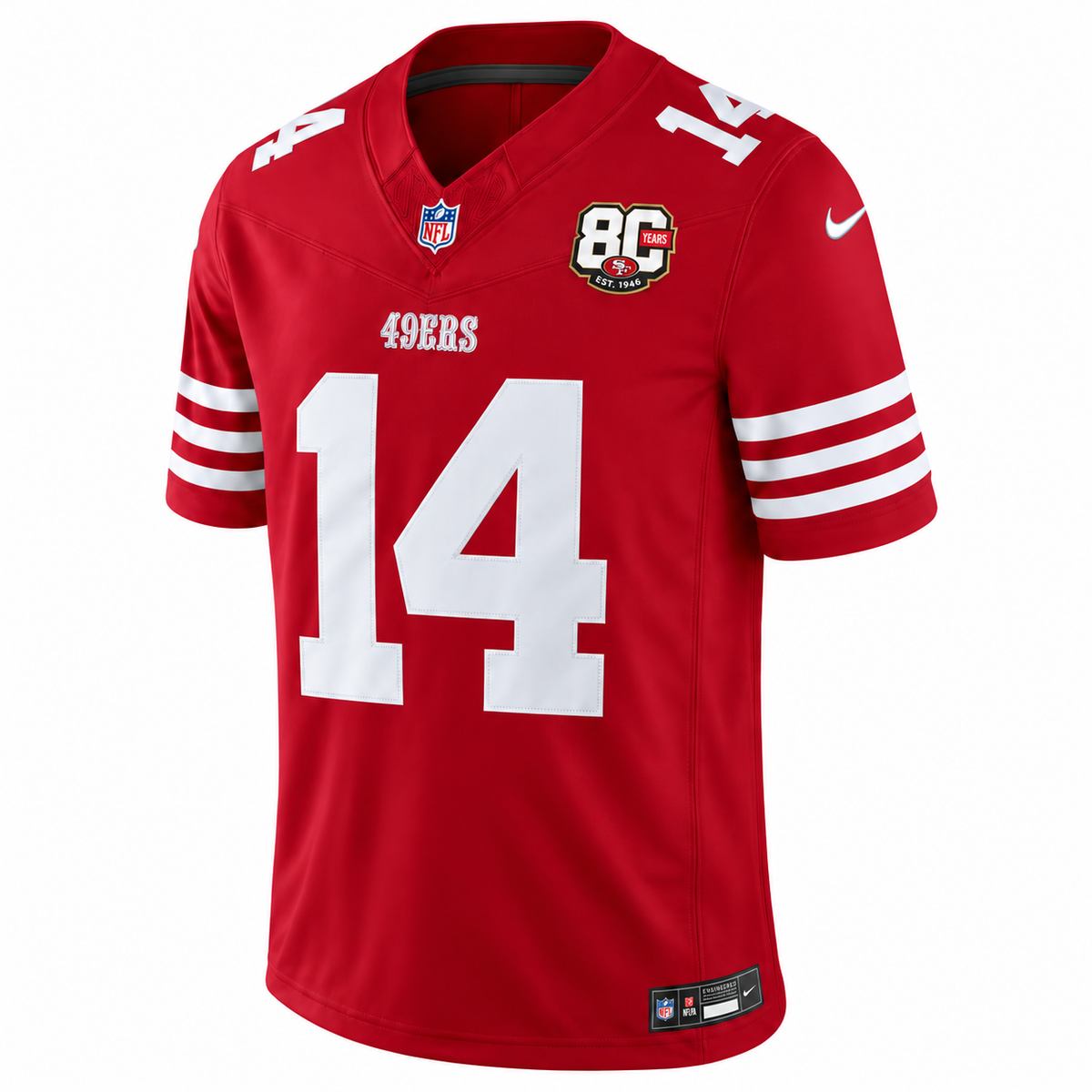 Men's Ricky Pearsall #14 San Francisco 49ers Team Vapor F.U.S.E. Stitched Limited Jersey
