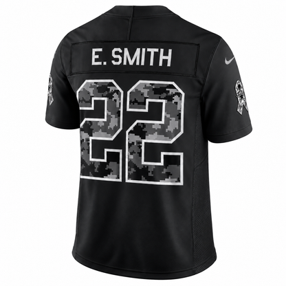 Men's Emmitt Smith #22 Dallas Cowboys Black Salute to Service Stitched Limited Jersey