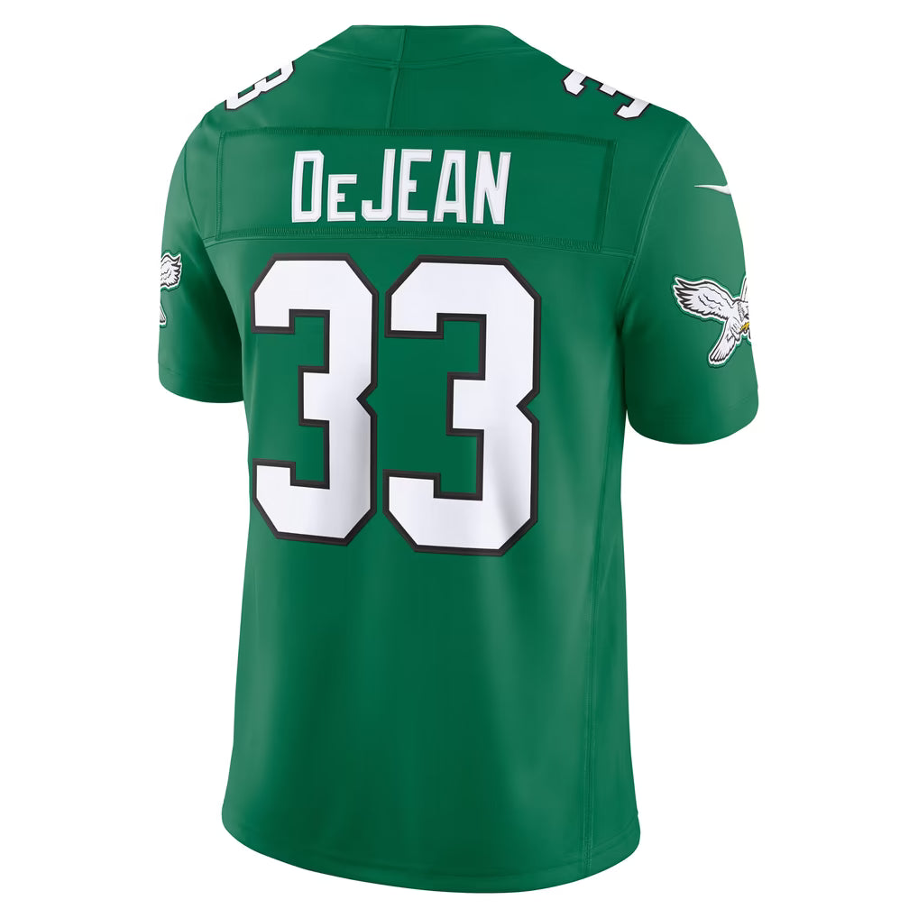 Men's Philadelphia Eagles Cooper DeJean Kelly Green Alternate Vapor F.U.S.E. Stitched Limited Jersey
