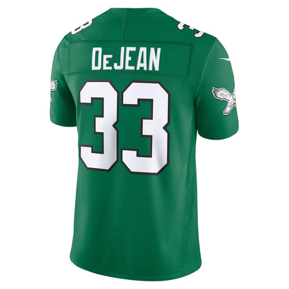 Men's Philadelphia Eagles Cooper DeJean Kelly Green Alternate Vapor F.U.S.E. Stitched Limited Jersey