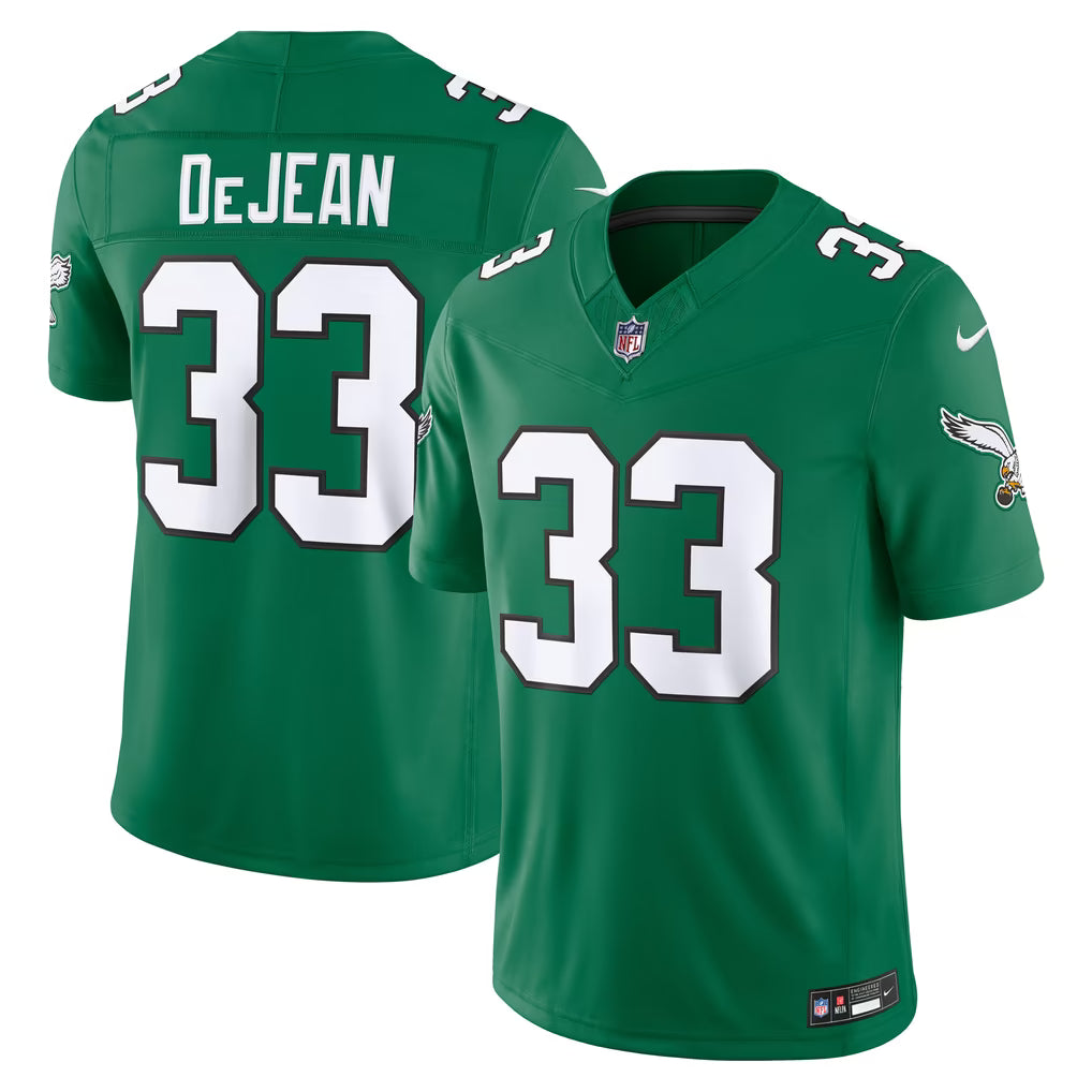 Men's Philadelphia Eagles Cooper DeJean Kelly Green Alternate Vapor F.U.S.E. Stitched Limited Jersey