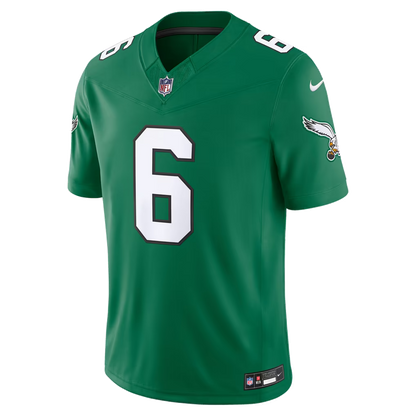 Men's Philadelphia Eagles DeVonta Smith Kelly Green Alternate Vapor F.U.S.E. Stitched Limited Jersey