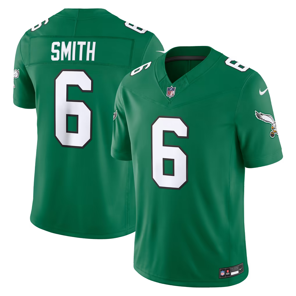 Men's Philadelphia Eagles DeVonta Smith Kelly Green Alternate Vapor F.U.S.E. Stitched Limited Jersey
