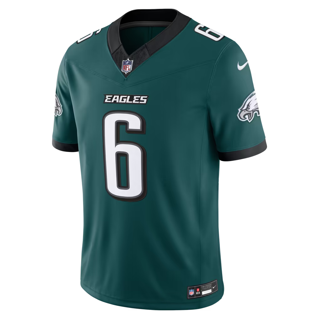 Men's Philadelphia Eagles DeVonta Smith Kelly Green Alternate Vapor F.U.S.E. Stitched Limited Jersey