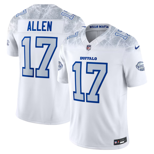 Men's Josh Allen White Buffalo Bills Rivalries Collection Stitched Limited Jersey