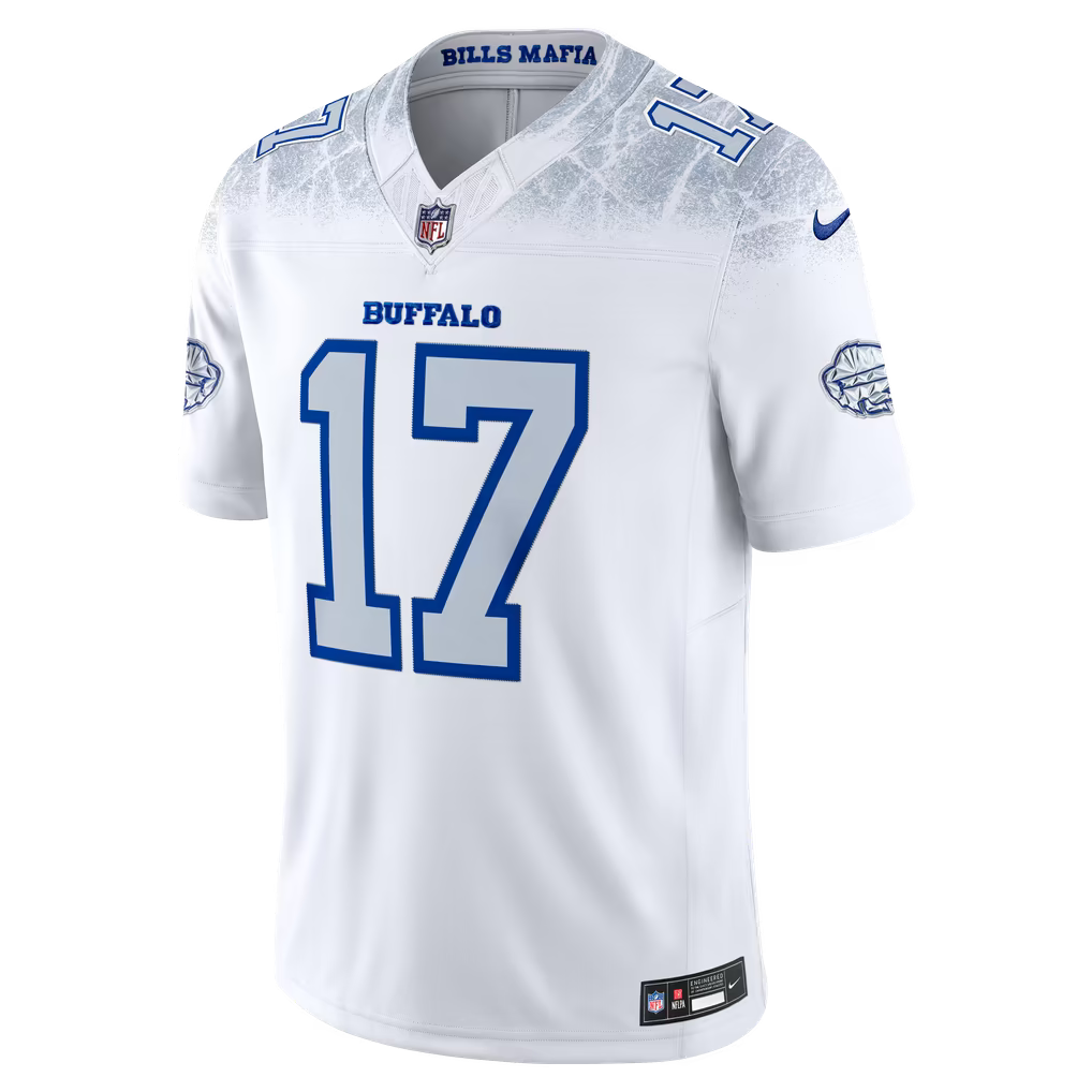 Men's Josh Allen White Buffalo Bills Rivalries Collection Stitched Limited Jersey