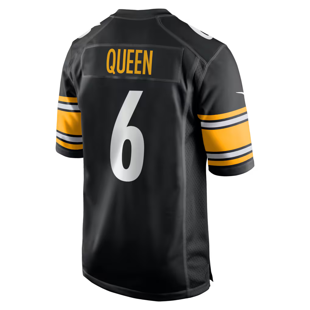 Men's Pittsburgh Steelers Patrick Queen Nike Black Game Player Jersey