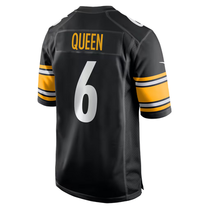 Men's Pittsburgh Steelers Patrick Queen Nike Black Game Player Jersey