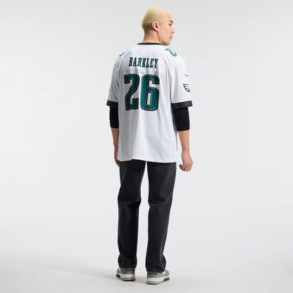 Men's Philadelphia Eagles Saquon Barkley White Game Jersey