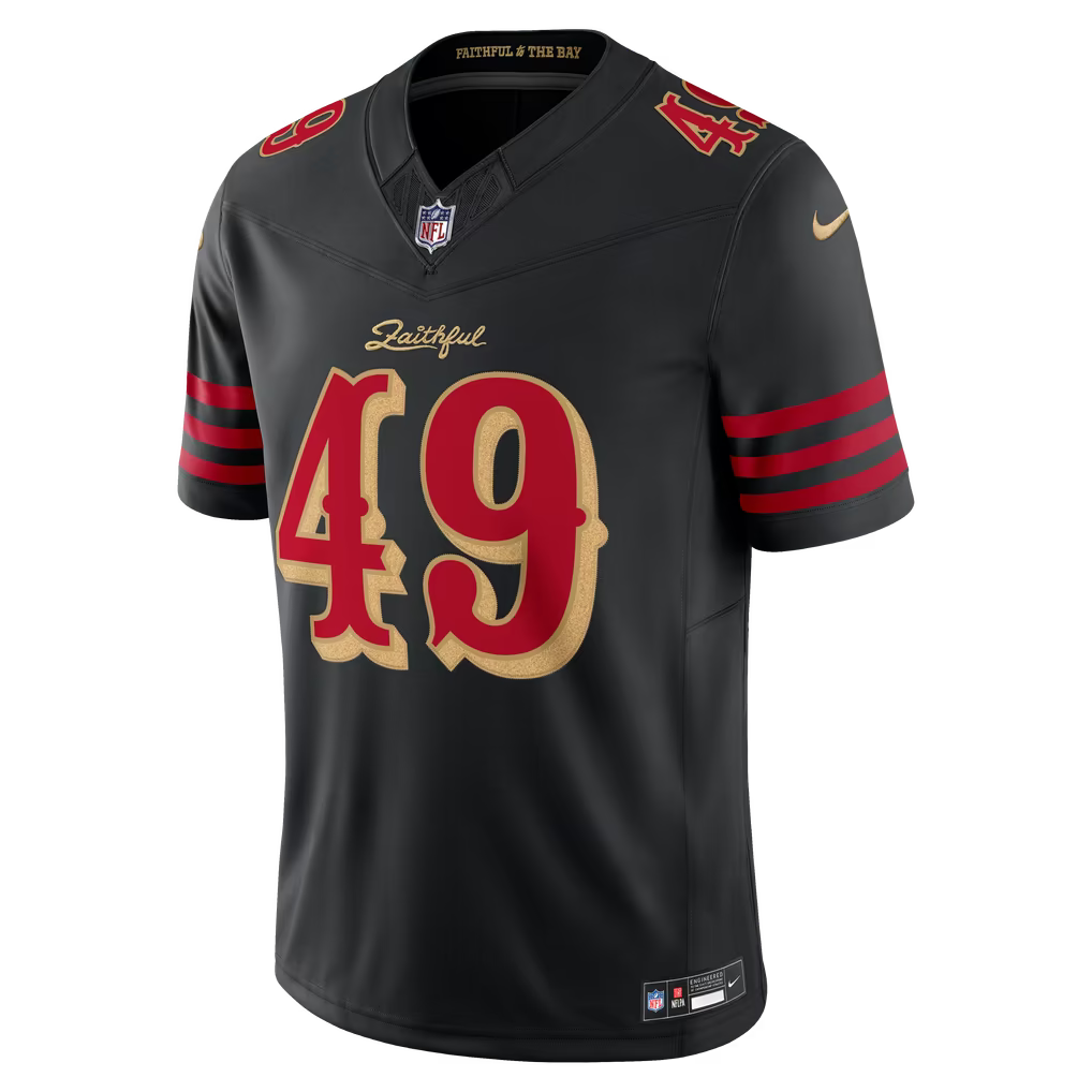 Men's San Francisco 49ers Fred Warner Black Rivalries Collection Stitched Limited Jersey