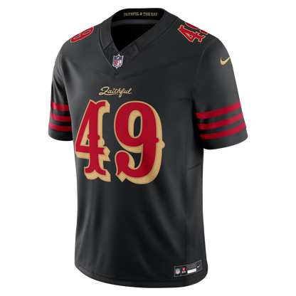 Men's San Francisco 49ers Fred Warner Black Rivalries Collection Stitched Limited Jersey