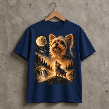 Yorkie Under the Moon Graphic - Yorkshire Terrier Gift