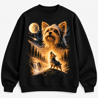 Yorkie Under the Moon Graphic - Yorkshire Terrier Gift