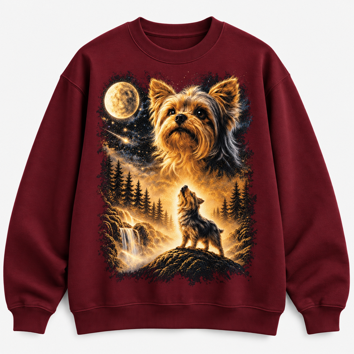Yorkie Under the Moon Graphic - Yorkshire Terrier Gift