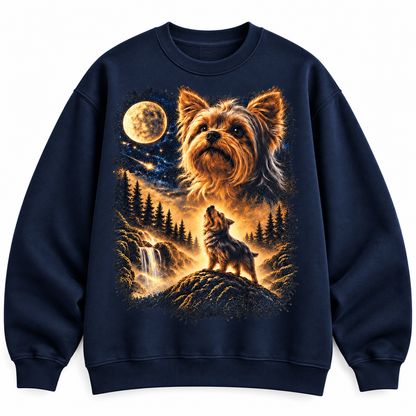 Yorkie Under the Moon Graphic - Yorkshire Terrier Gift