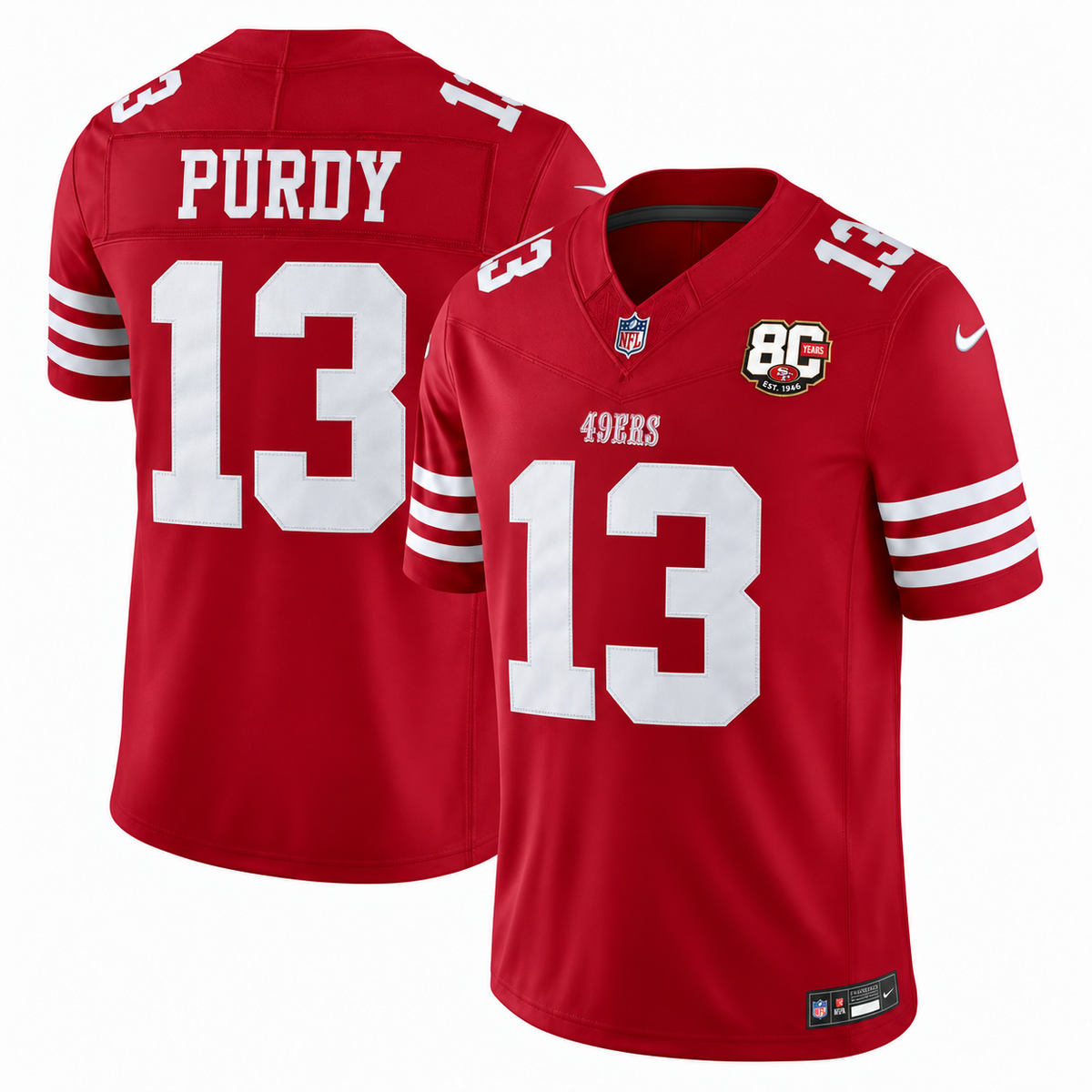 Men's Brock Purdy #13 San Francisco 49ers Team Vapor F.U.S.E. Stitched Limited Jersey